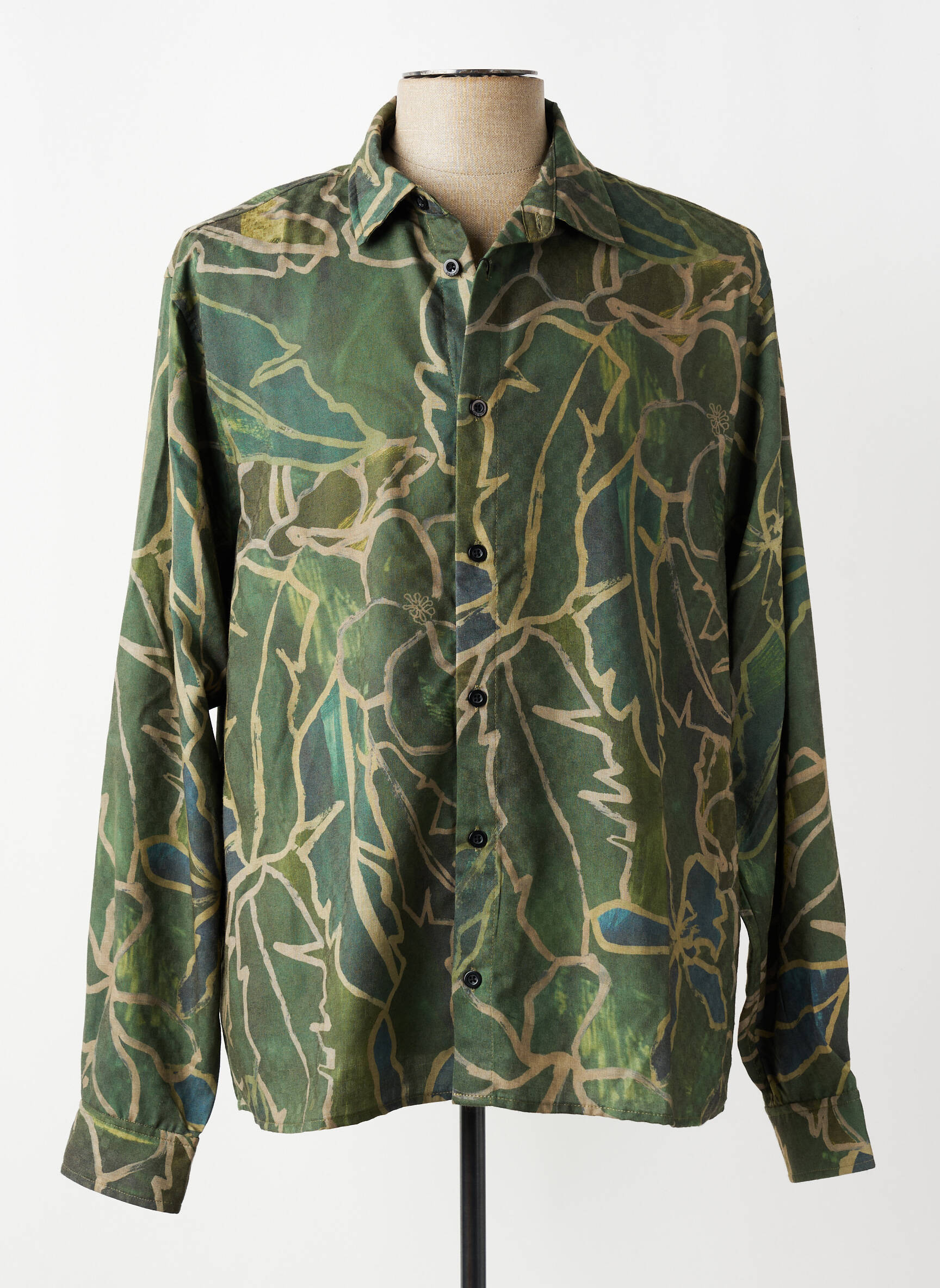 Chemise manches longues imprimé fantaisie vert DESIGUAL homme
