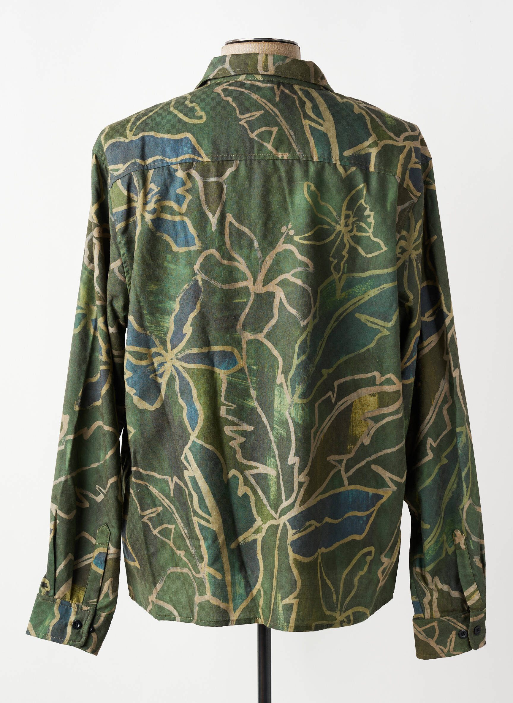 Chemise manches longues imprimé fantaisie vert DESIGUAL homme