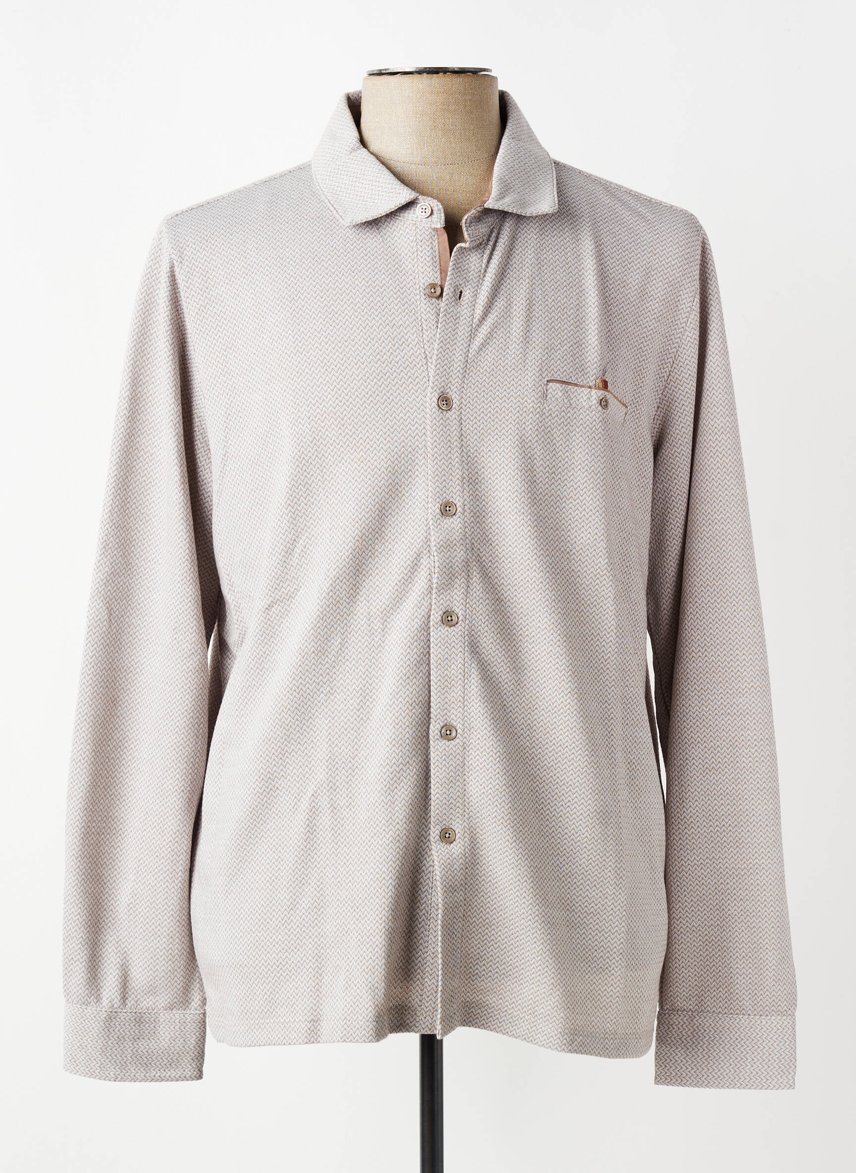 Chemise manches longues poches gris BENSON & CHERRY homme