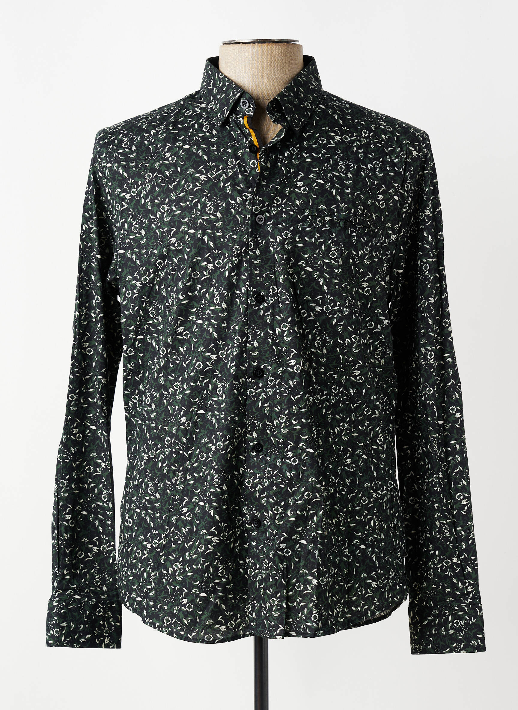 Chemise manches longues poches vert BENSON & CHERRY homme