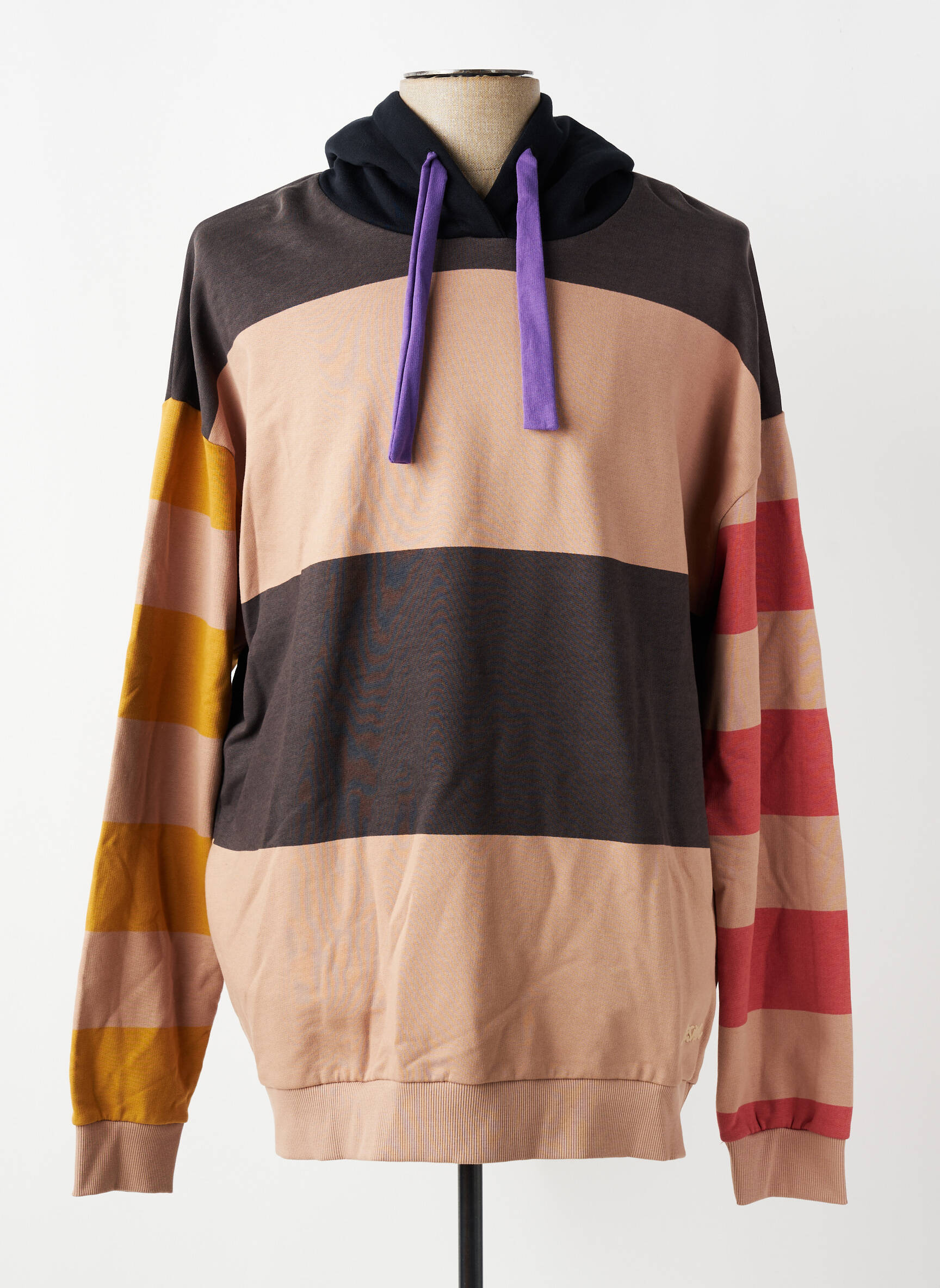 Sweat-shirt à capuche tissage jersey manches longues marron DESIGUAL homme