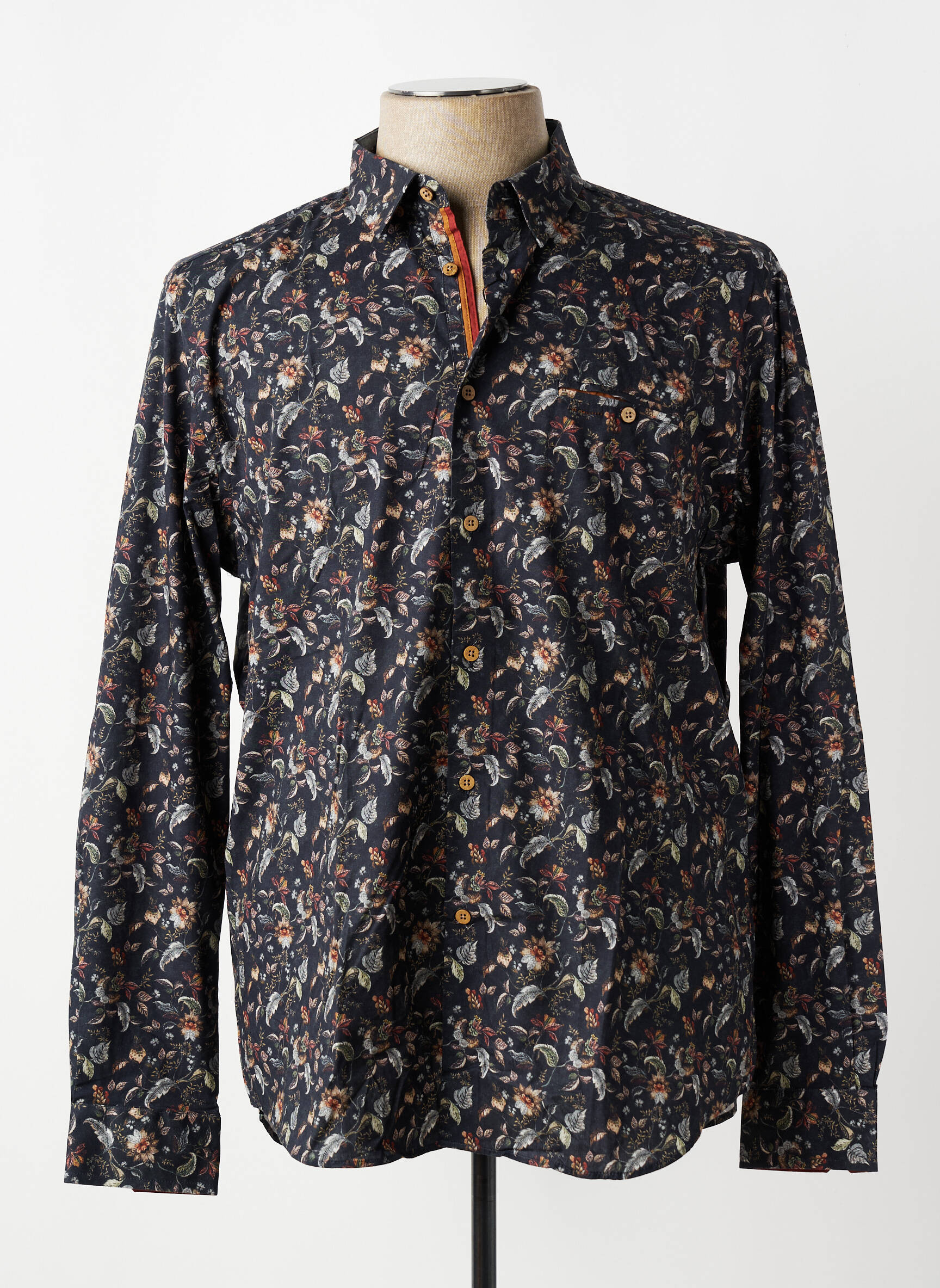 Chemise manches longues poches gris BENSON & CHERRY homme