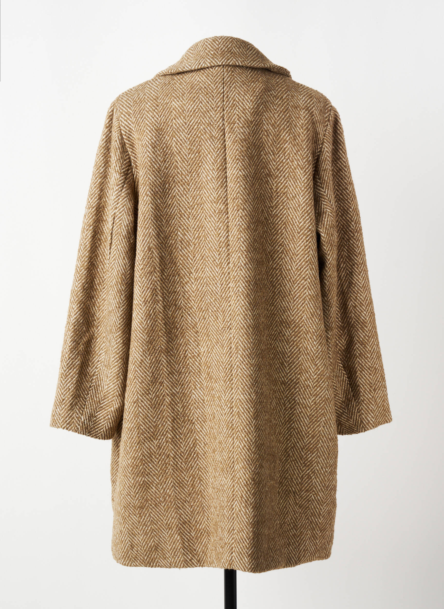 Manteau long coupe droite sans capuche beige MOLLY BRACKEN femme