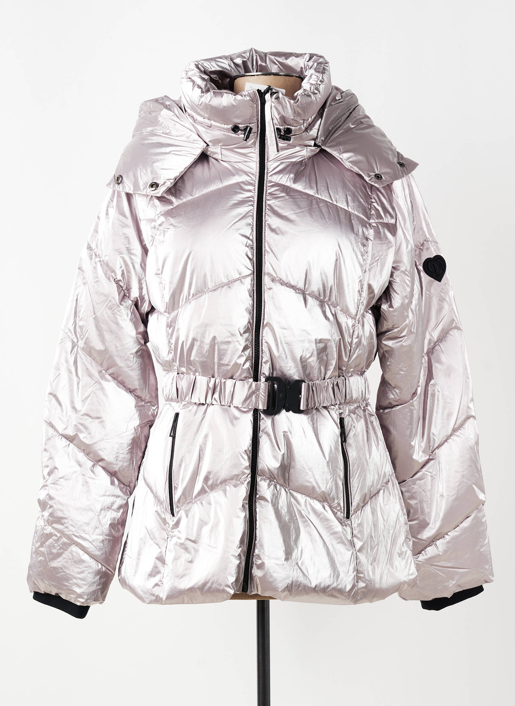 Doudoune manches longues a capuche rose DESIGUAL femme