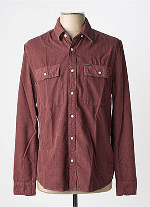 Chemise manches longues poches marron GARCIA homme
