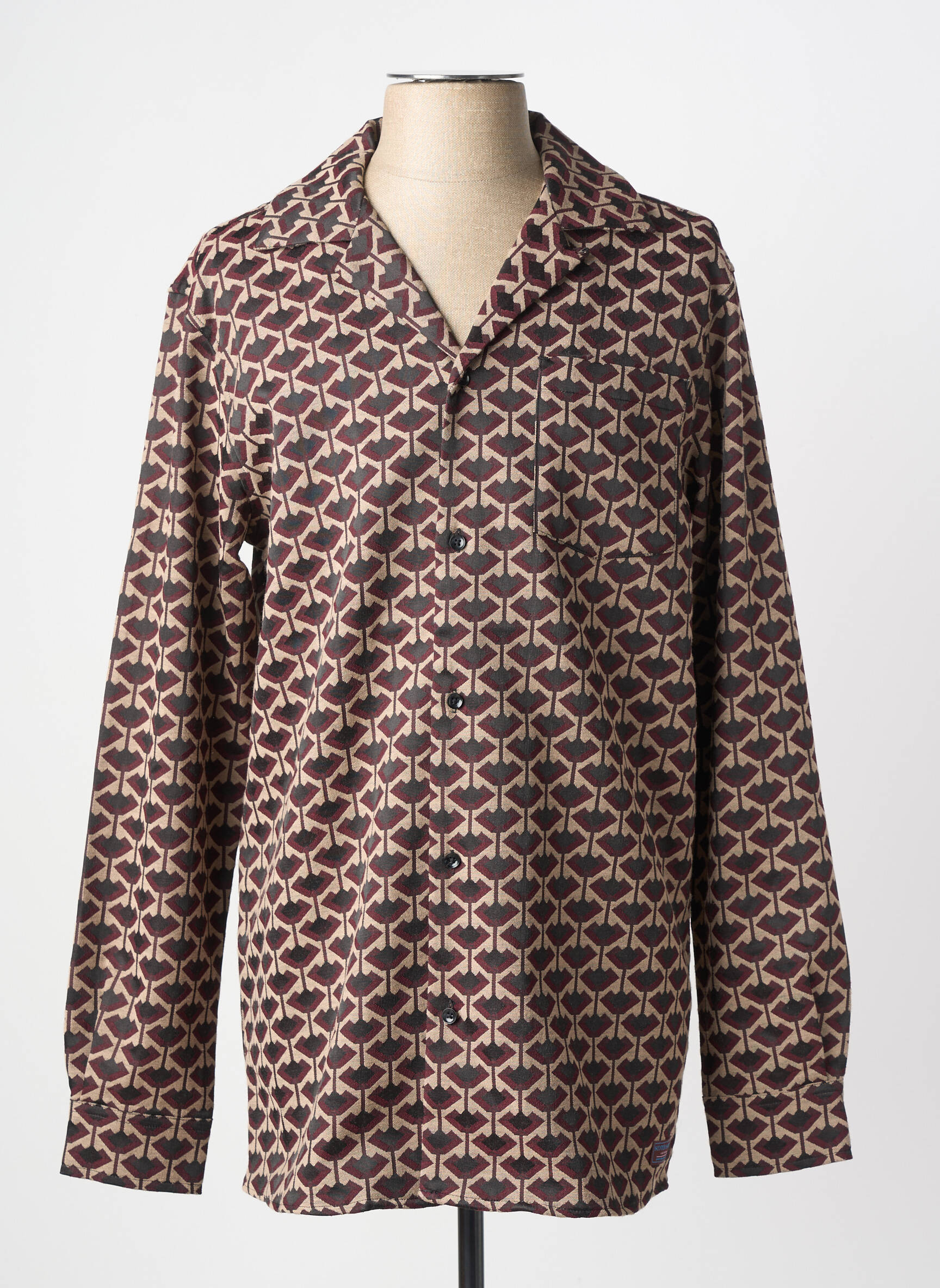 Veste casual fermeture boutonnée sur le devant marron SCOTCH & SODA homme