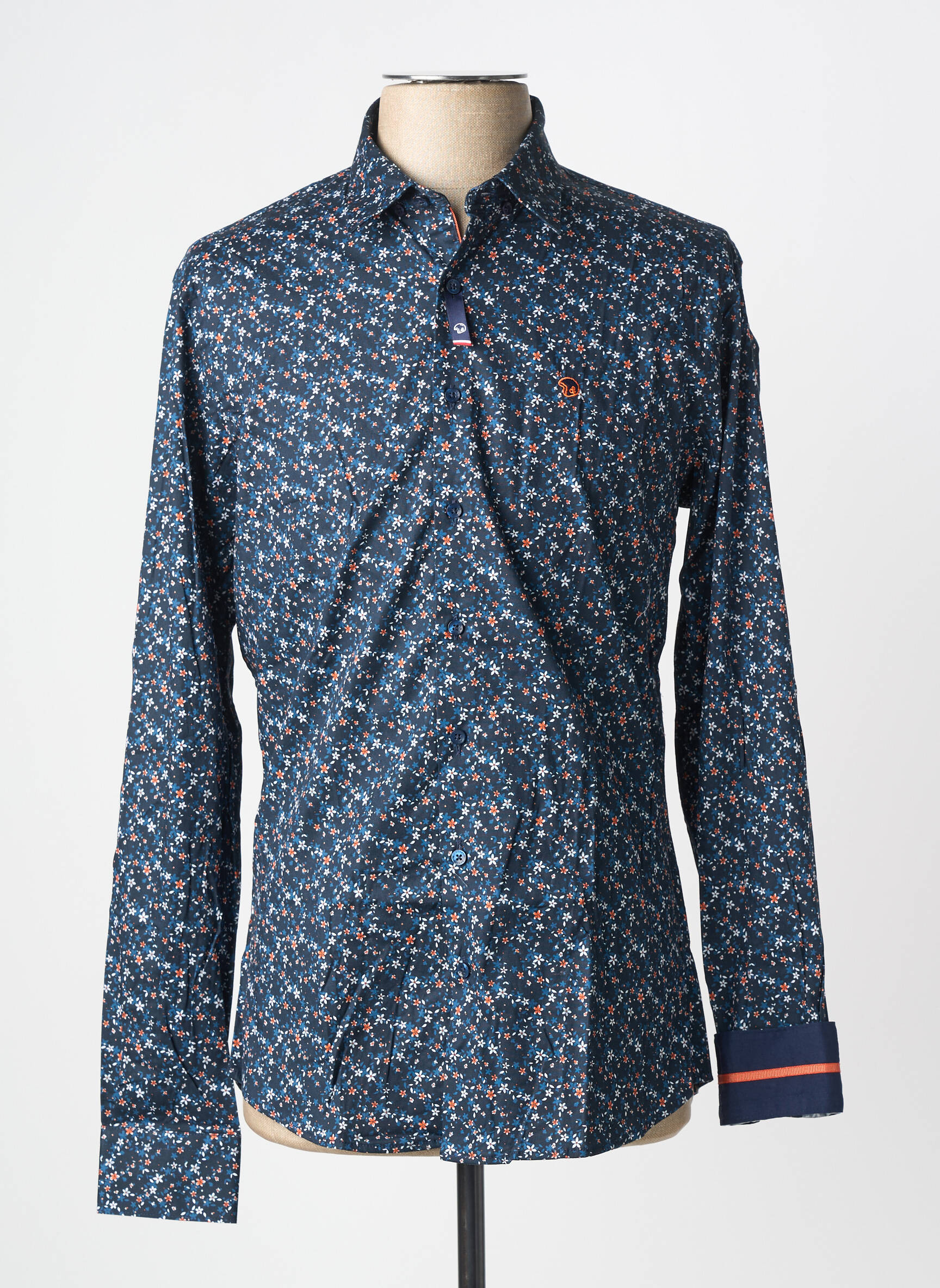 Chemise manches longues imprimé fantaisie bleu BENSON & CHERRY homme
