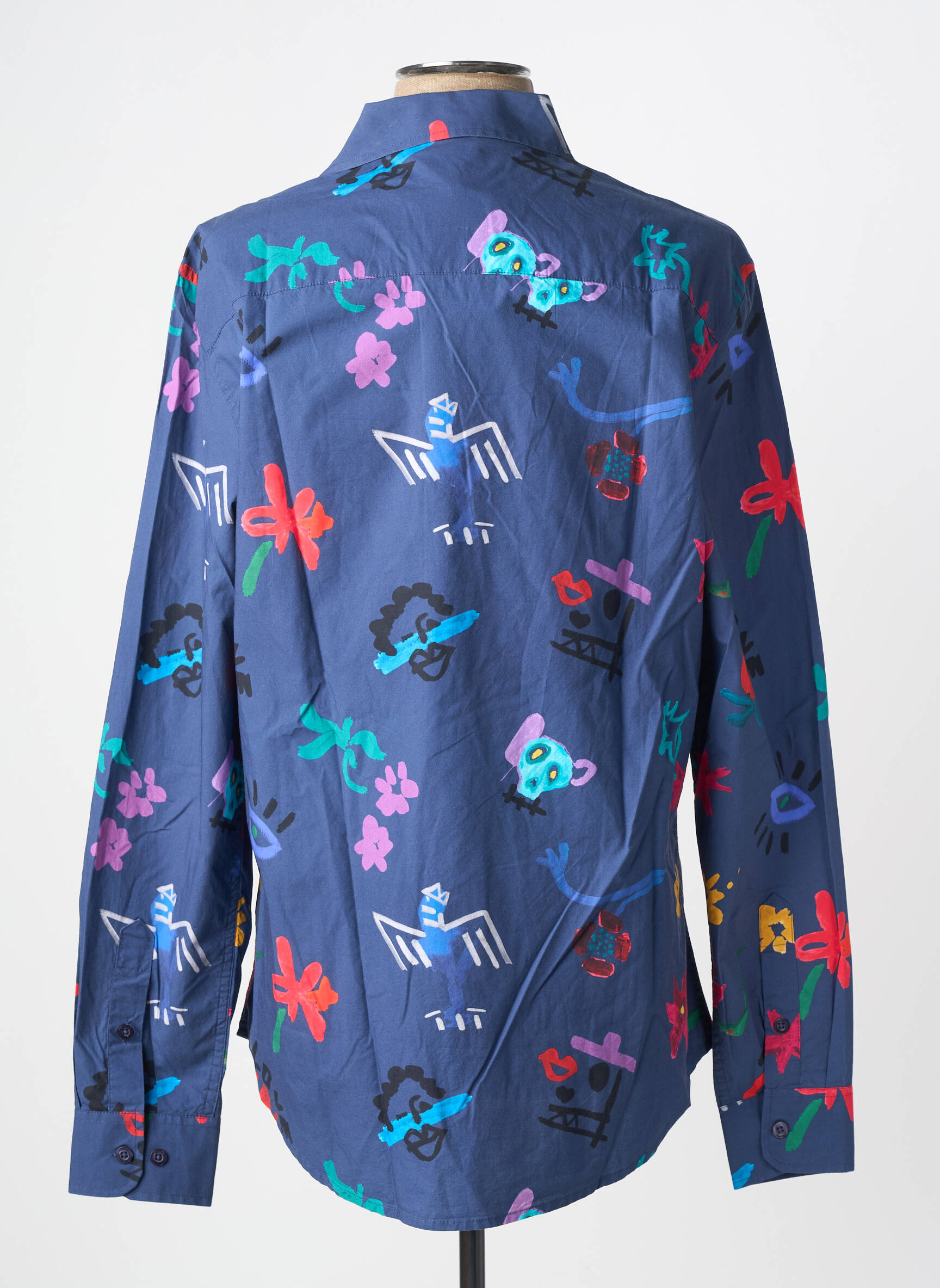 Chemise manches longues imprimé fantaisie bleu DESIGUAL homme