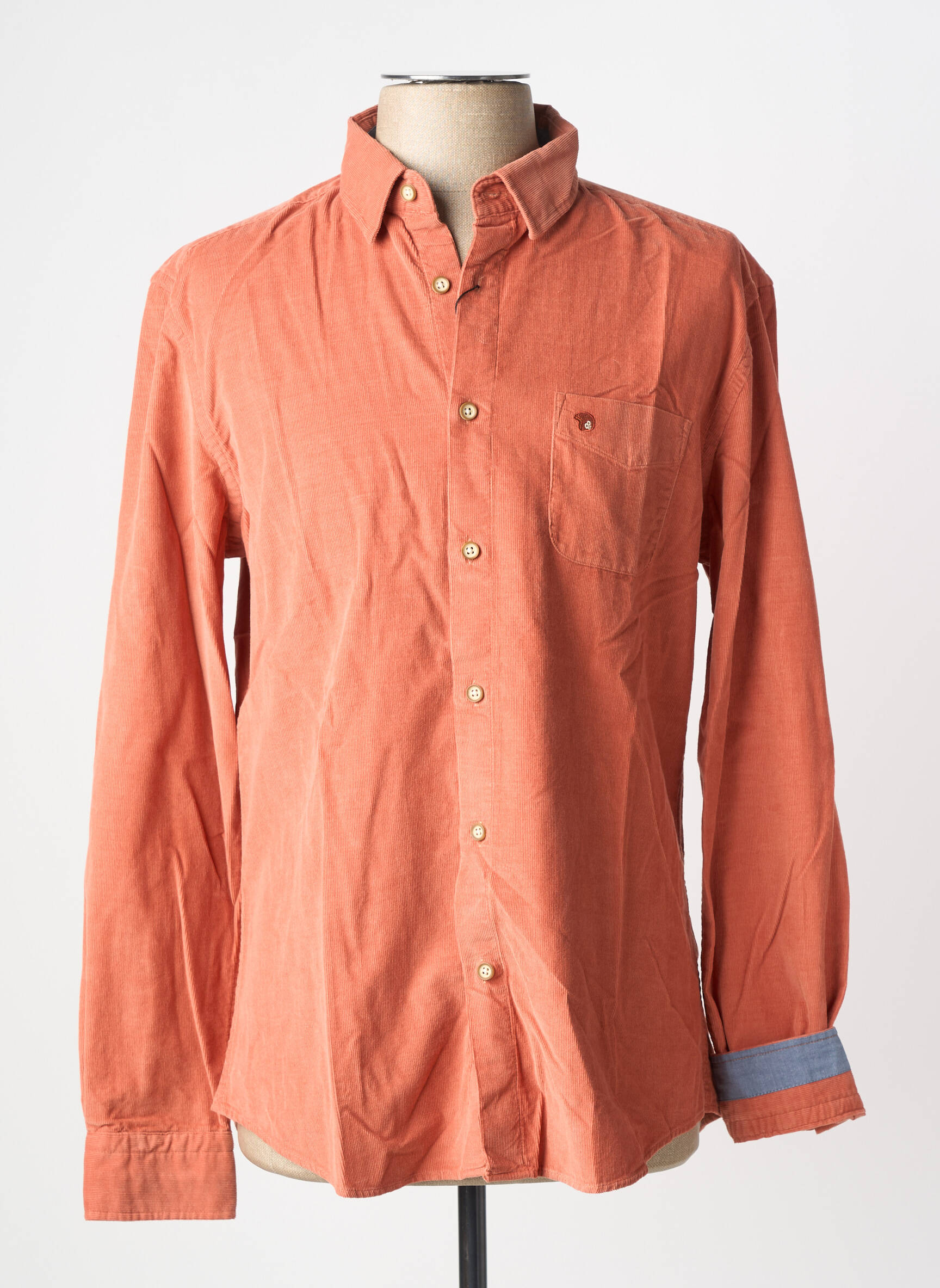 Chemise manches longues poches orange BENSON & CHERRY homme