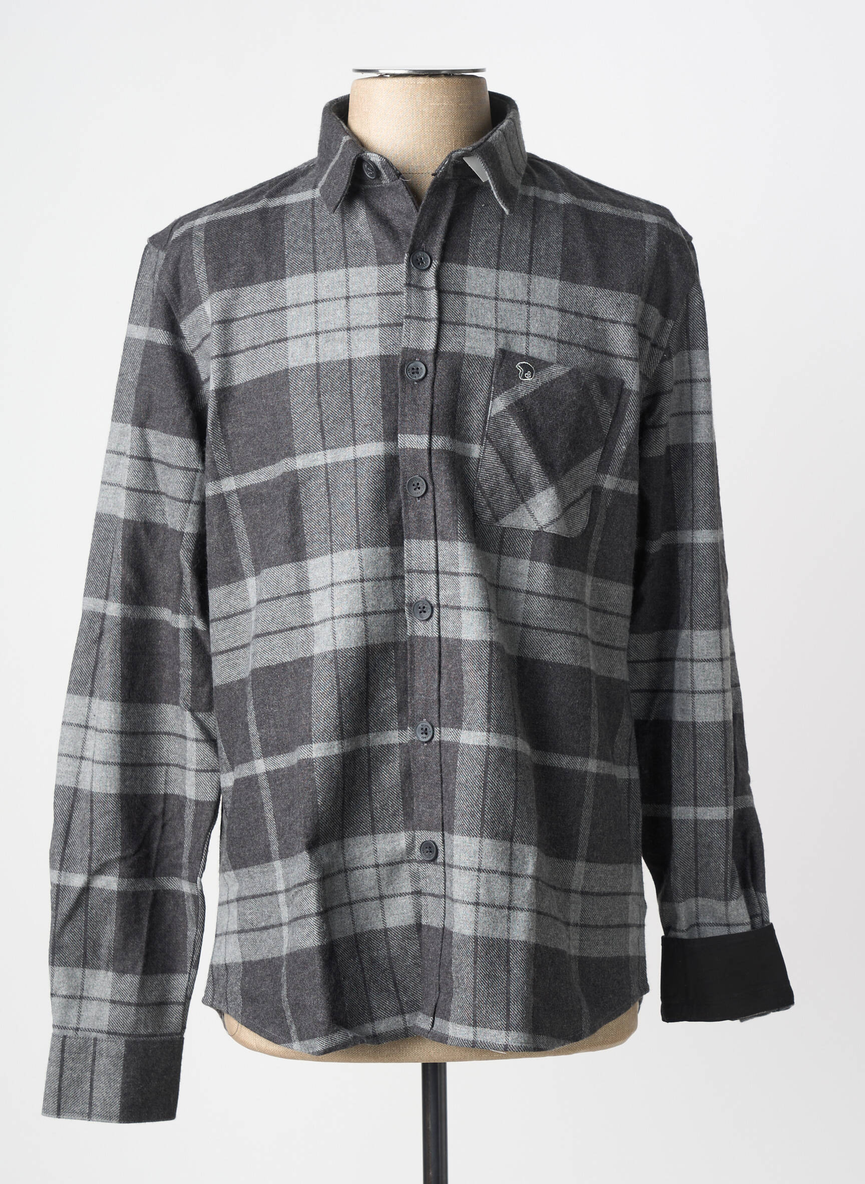 Chemise manches longues poches gris BENSON & CHERRY homme