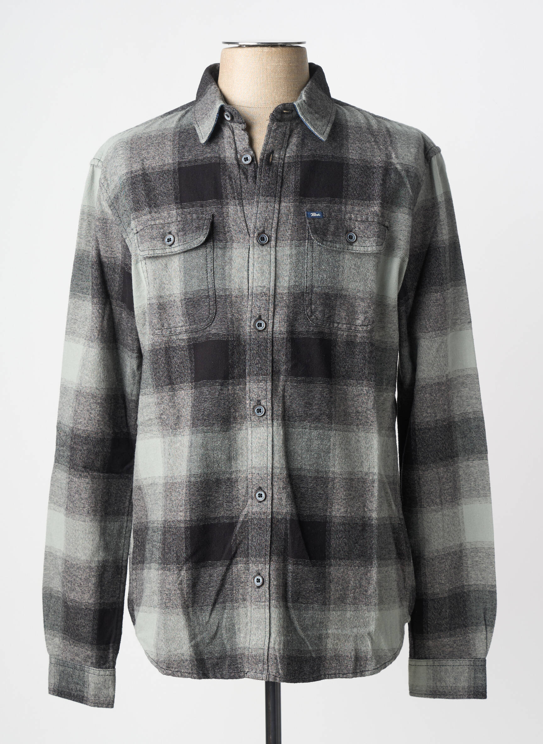 Chemise manches longues poches gris PETROL INDUSTRIES homme
