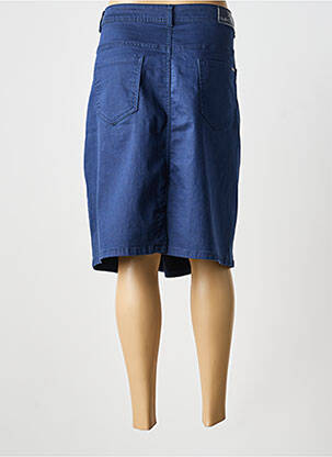 Jupe mi-longue coupe droite bleu GRIFFON femme