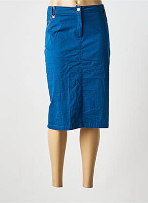 Jupe mi-longue stretch bleu AGATHE & LOUISE femme