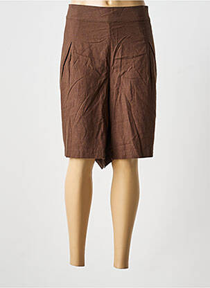 Short coupe droite marron WASABI femme