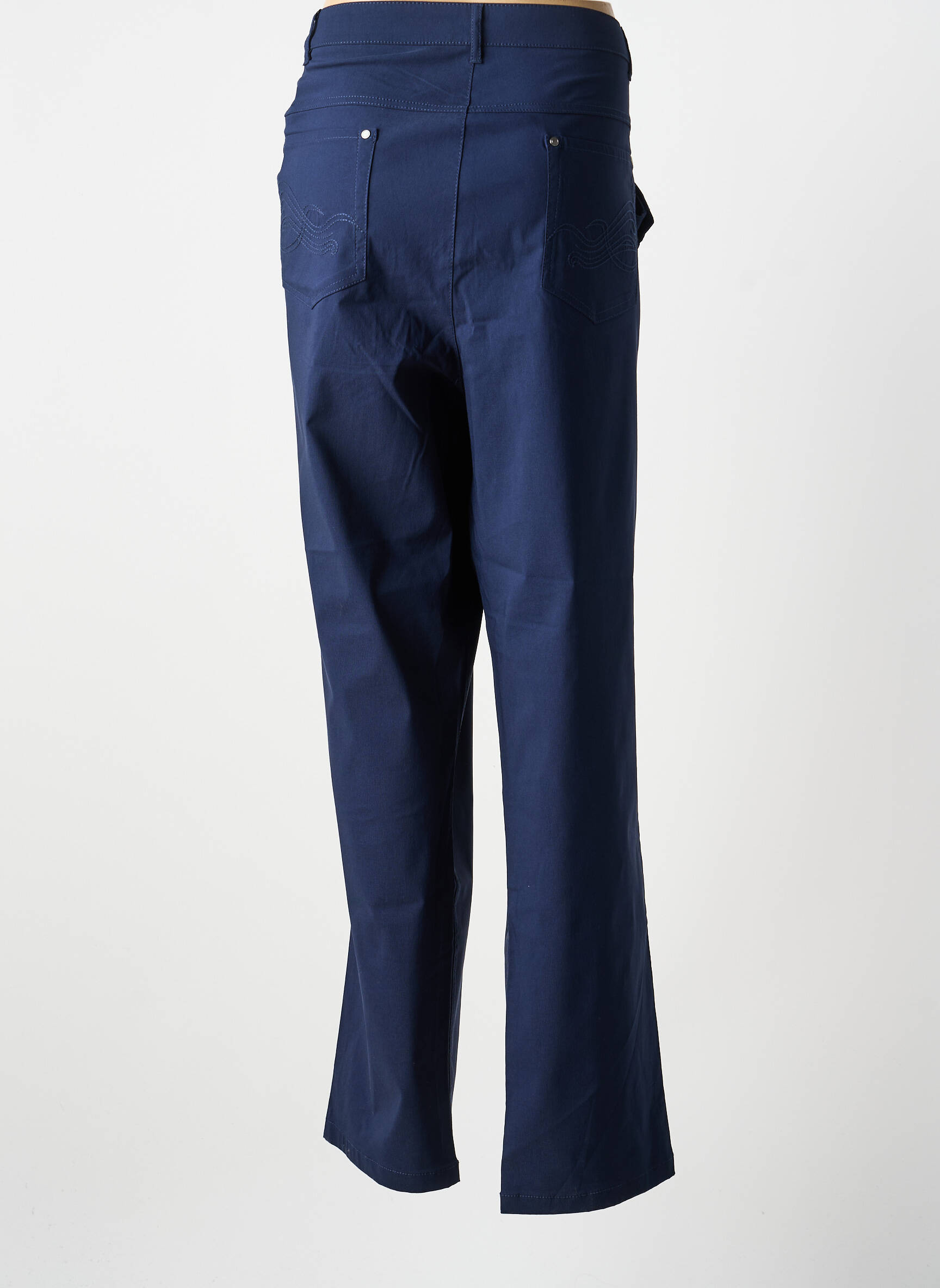 Pantalon droit stretch taille normale bleu CISO femme