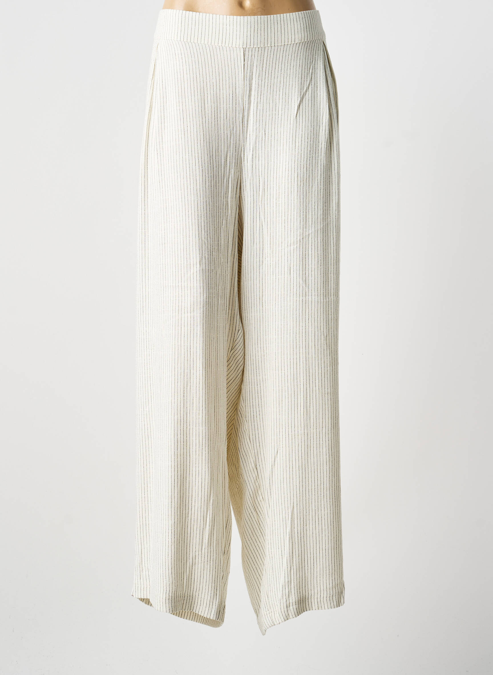 Pantalon droit taille élastique taille normale beige WASABI femme