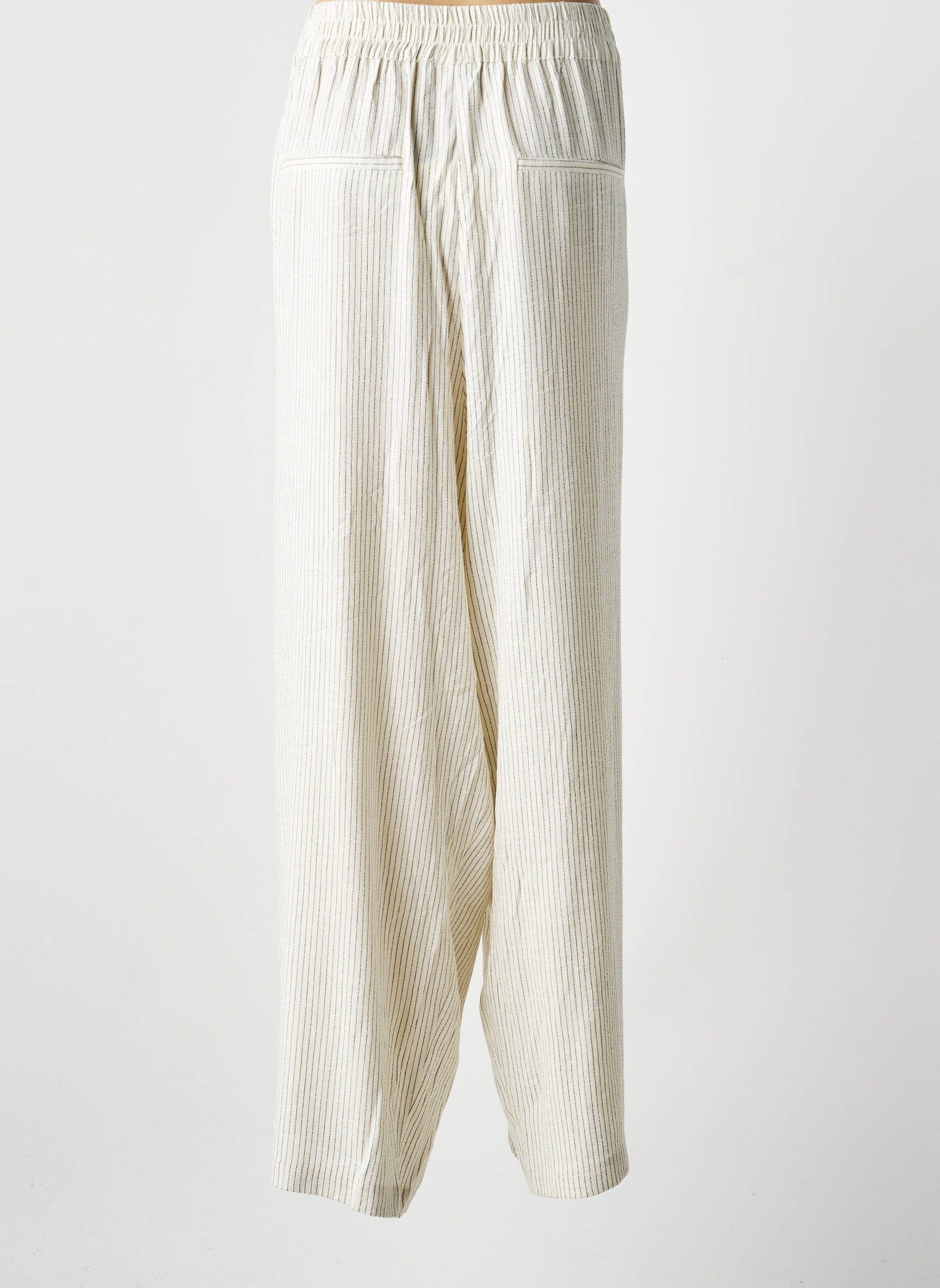Pantalon droit taille élastique taille normale beige WASABI femme