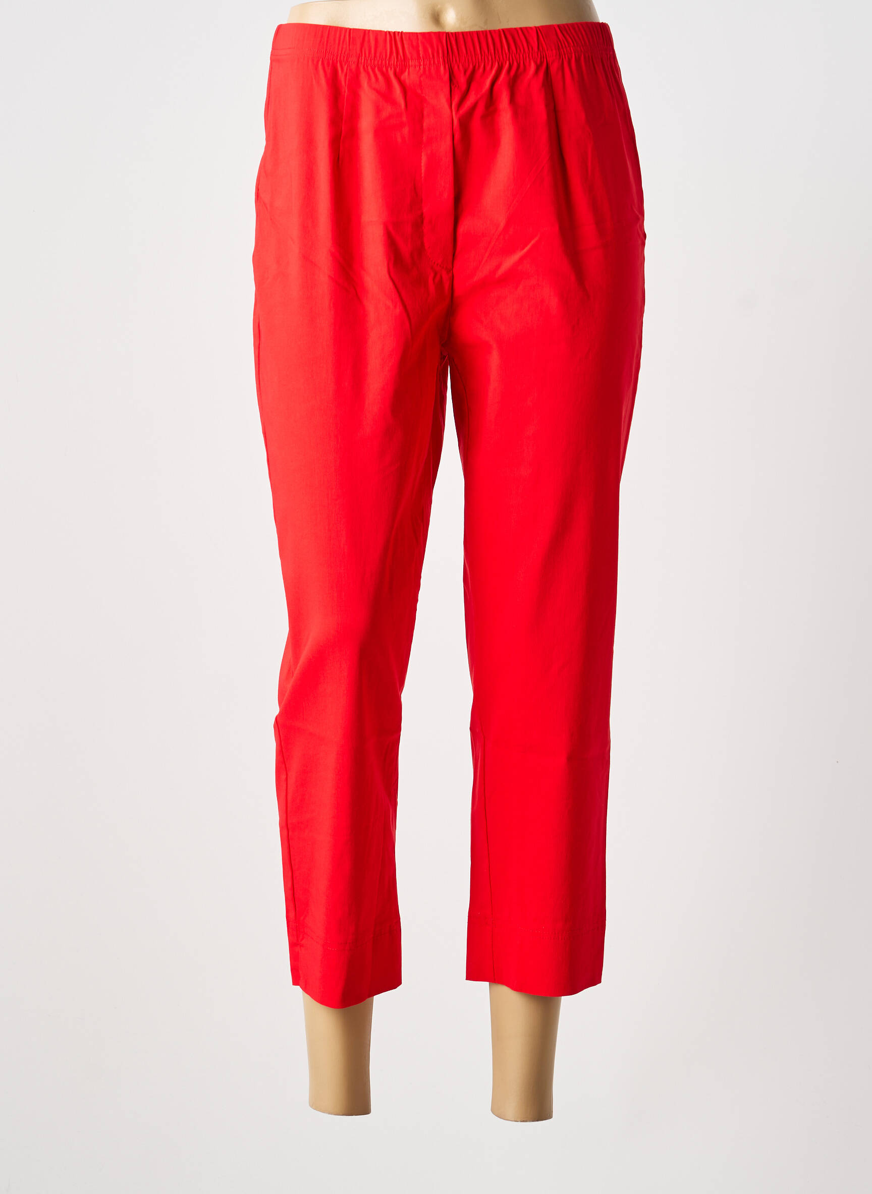 Pantalon droit stretch rouge OLIVER JUNG femme