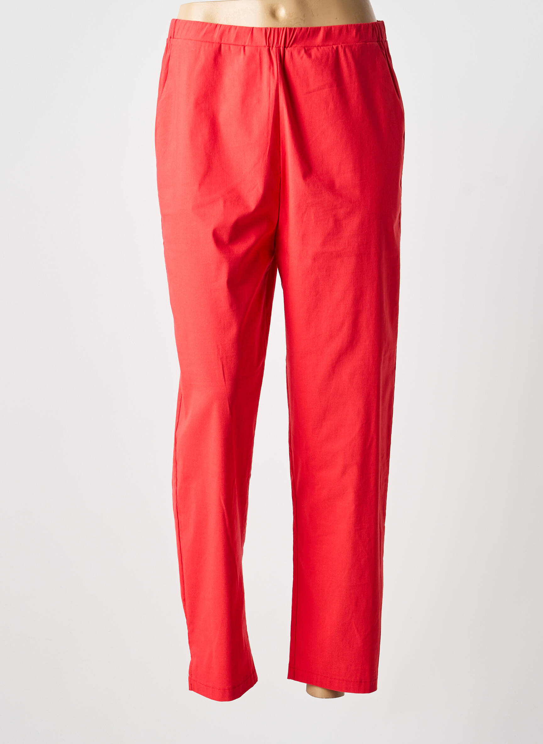 Pantalon droit stretch taille normale orange FRANCK ANNA femme