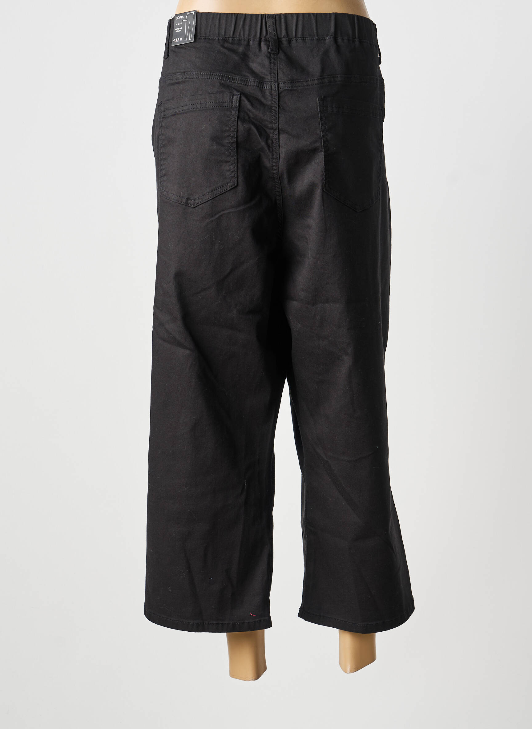 Pantalon 7/8 stretch taille normale noir CISO femme