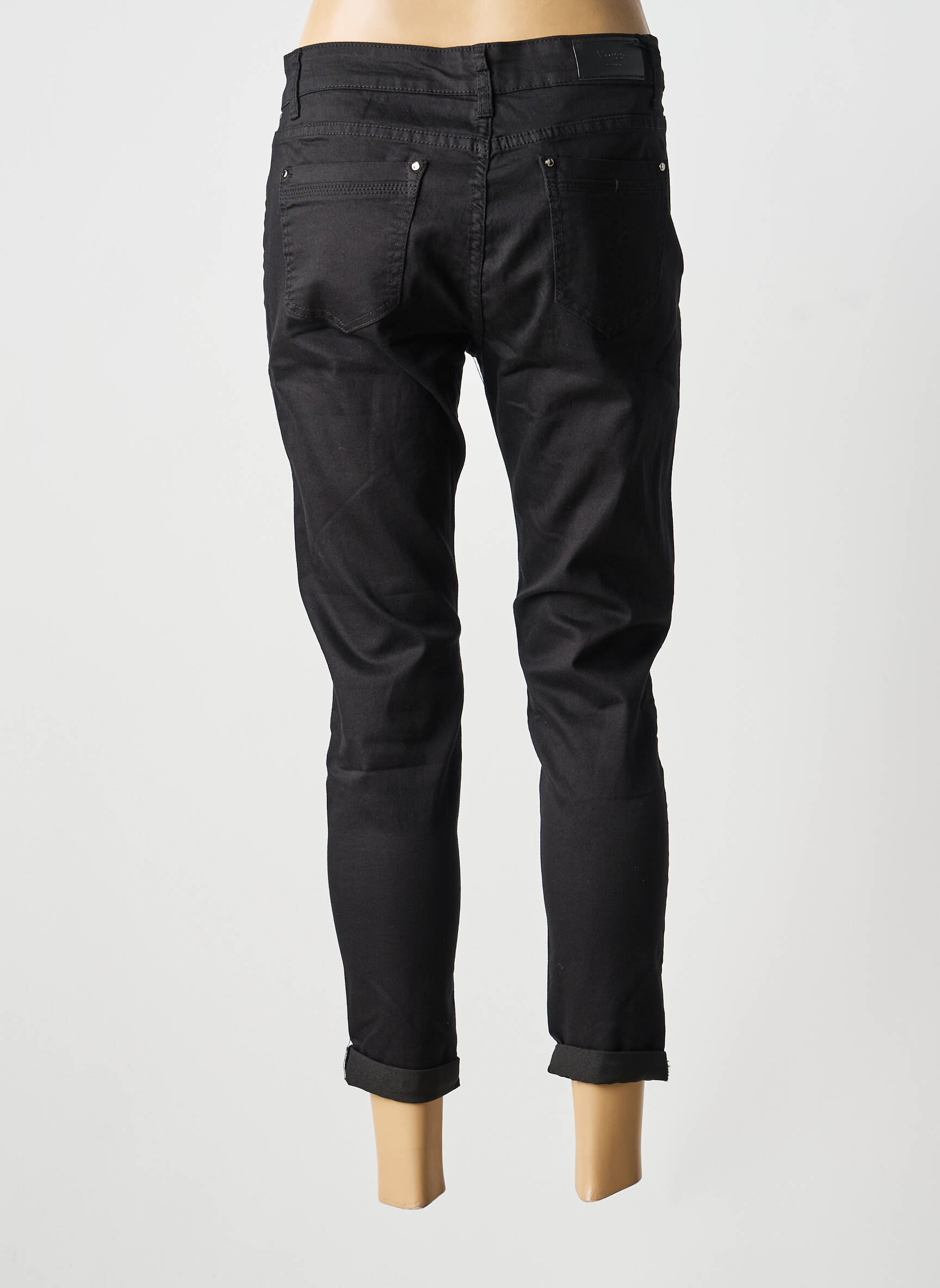 Pantalon 7/8 stretch taille normale noir VOGGO femme