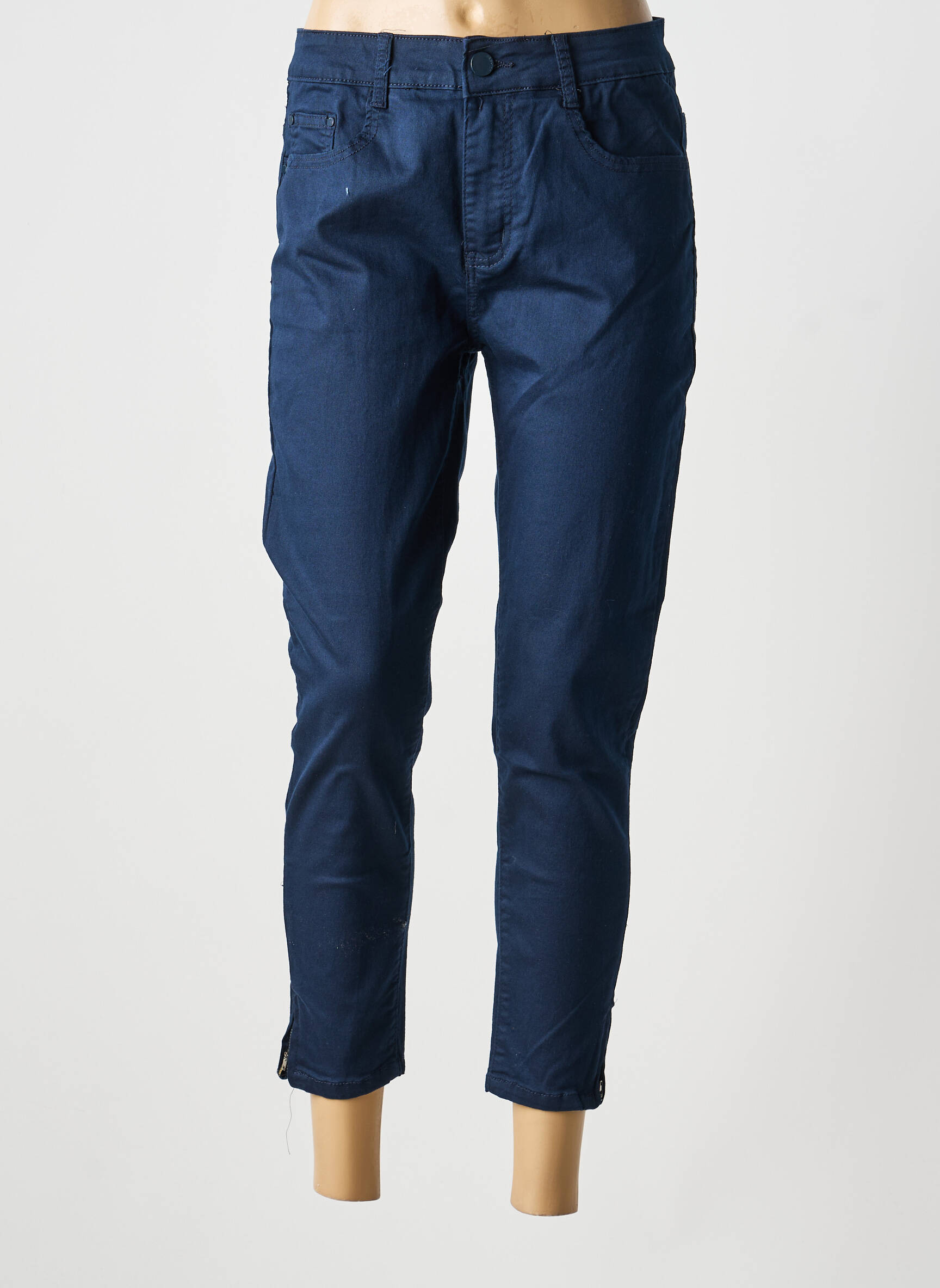 Pantalon 7/8 stretch taille normale bleu VOGGO femme