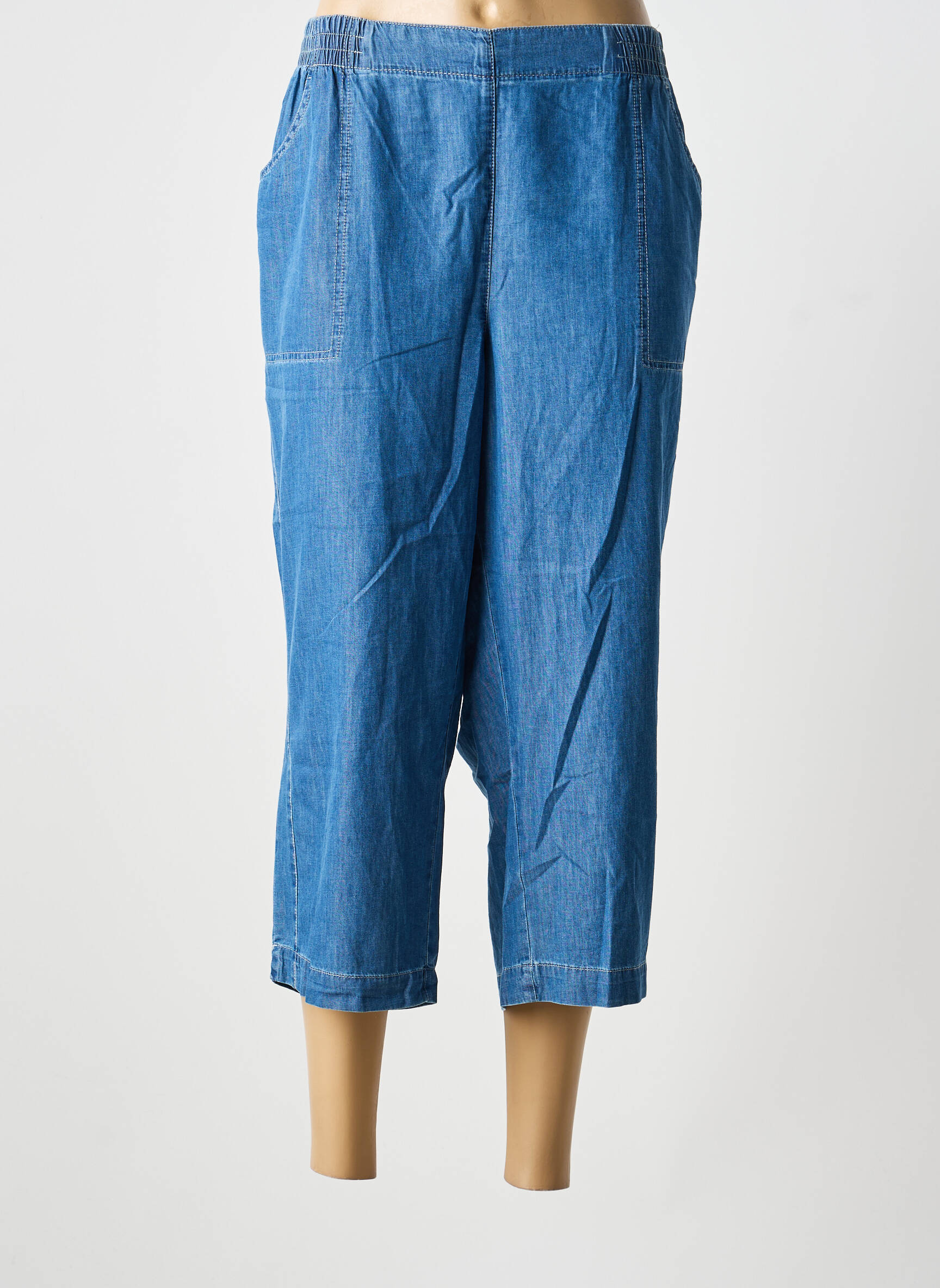 Pantacourt stretch taille normale bleu STARK femme