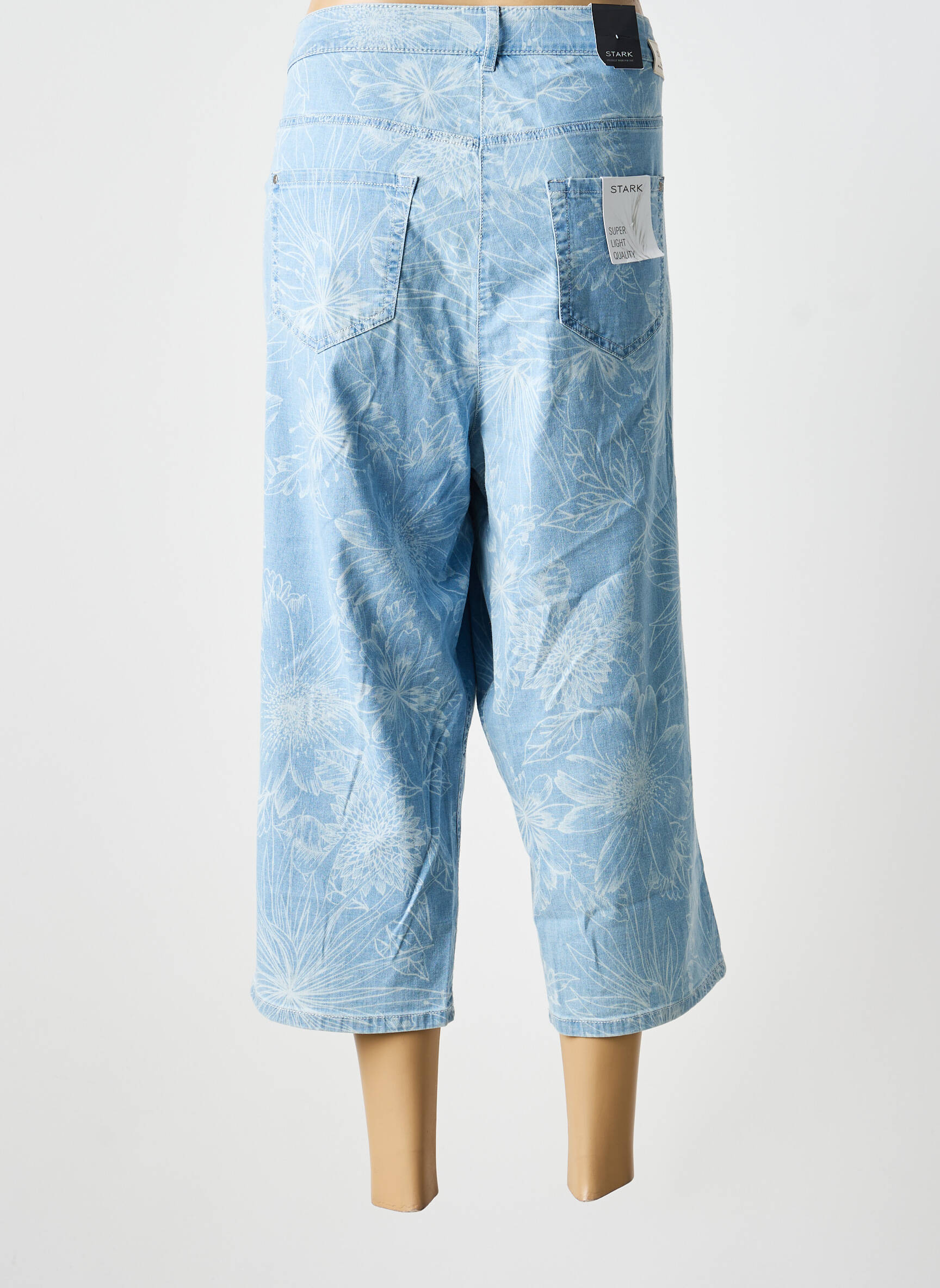 Pantacourt coupe droite taille normale bleu STARK femme