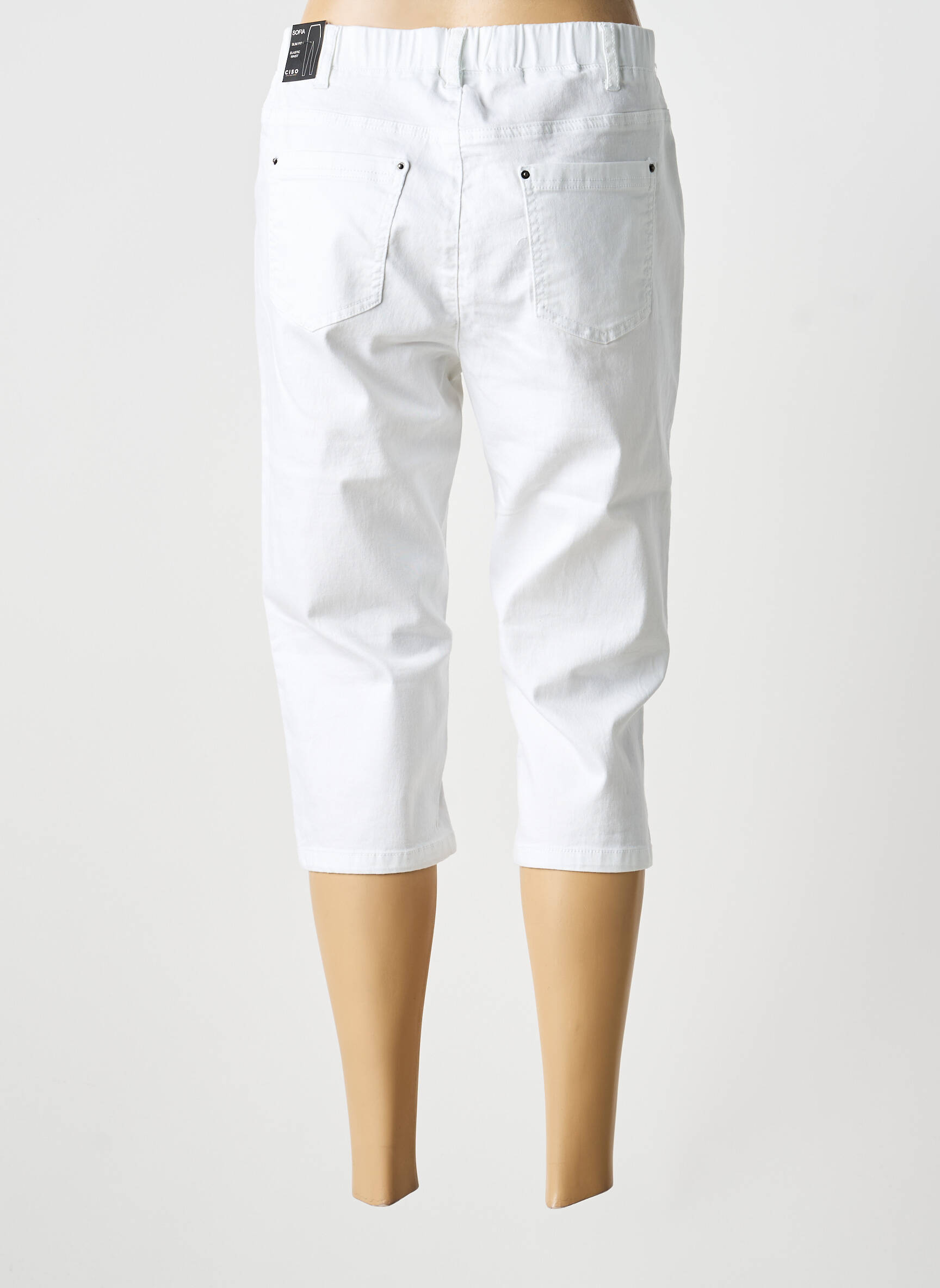 Pantacourt stretch blanc CISO femme