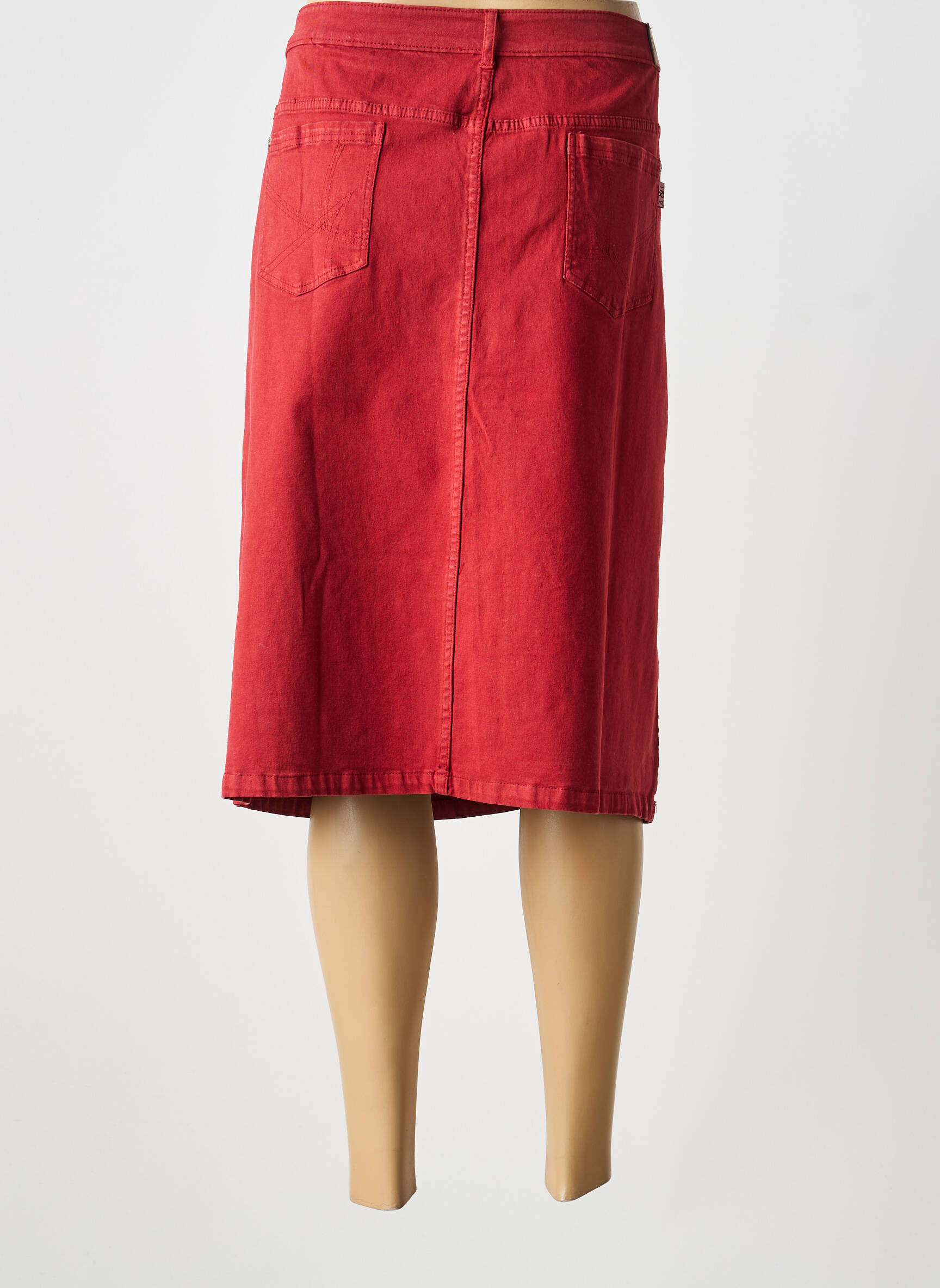 Jupe mi-longue stretch marron AGATHE & LOUISE femme