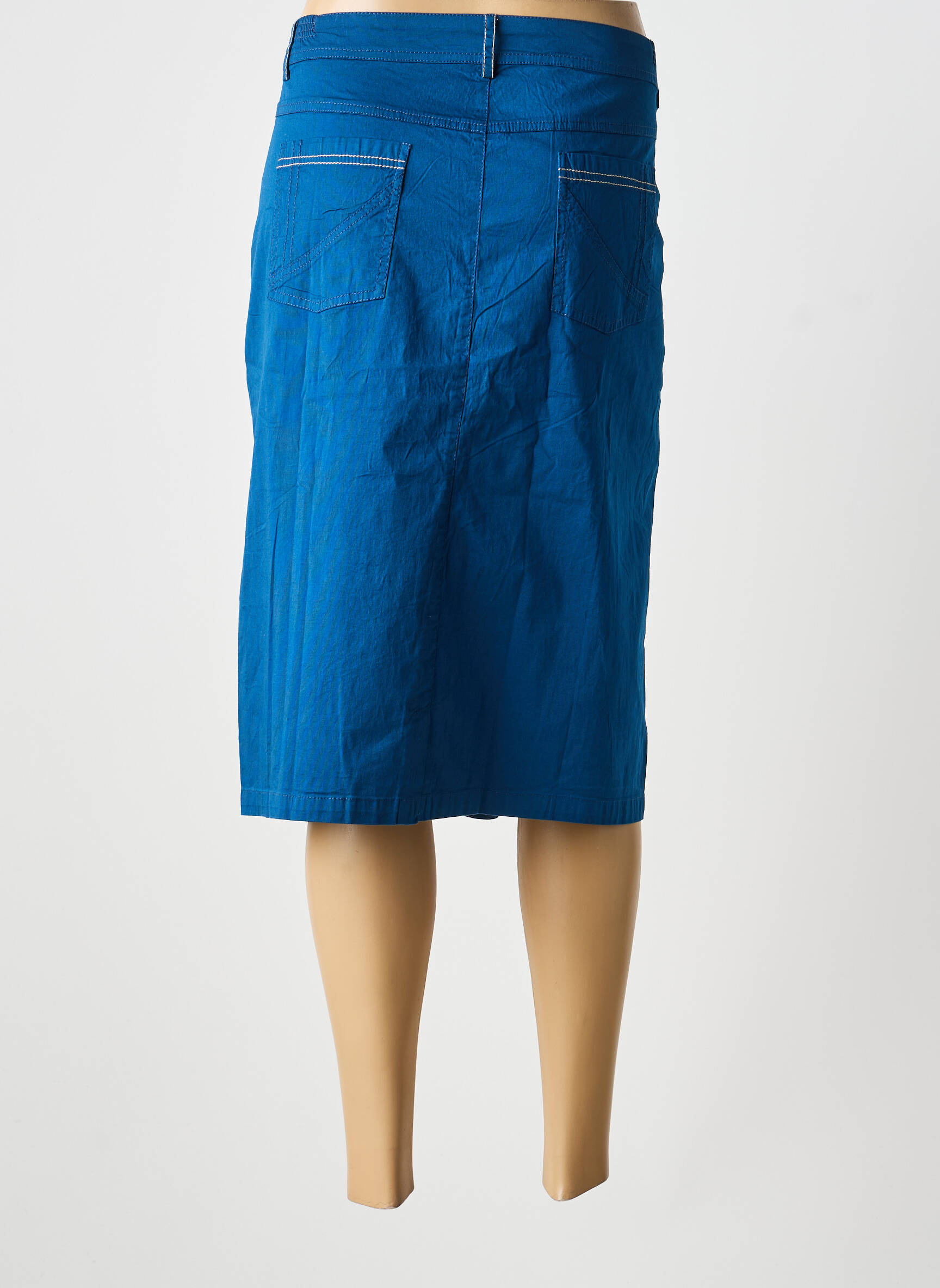 Jupe mi-longue stretch bleu AGATHE & LOUISE femme