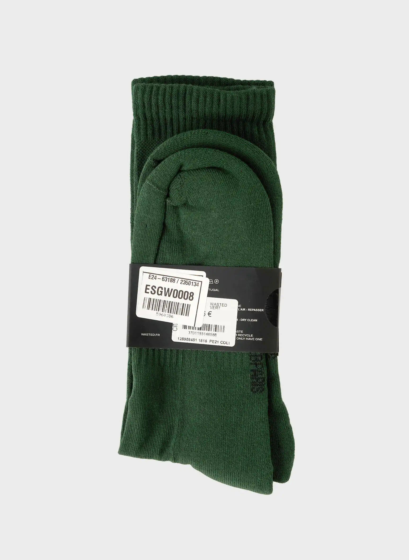 Chaussettes vert WASTED PARIS homme