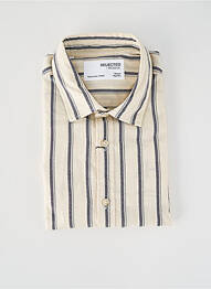 Chemise manches longues beige SELECTED homme