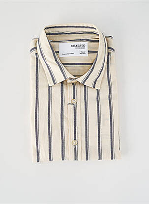 Chemise manches longues beige SELECTED pour homme