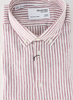 Chemise manches longues rose SELECTED homme