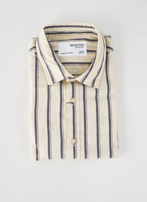 Chemise manches longues beige SELECTED homme