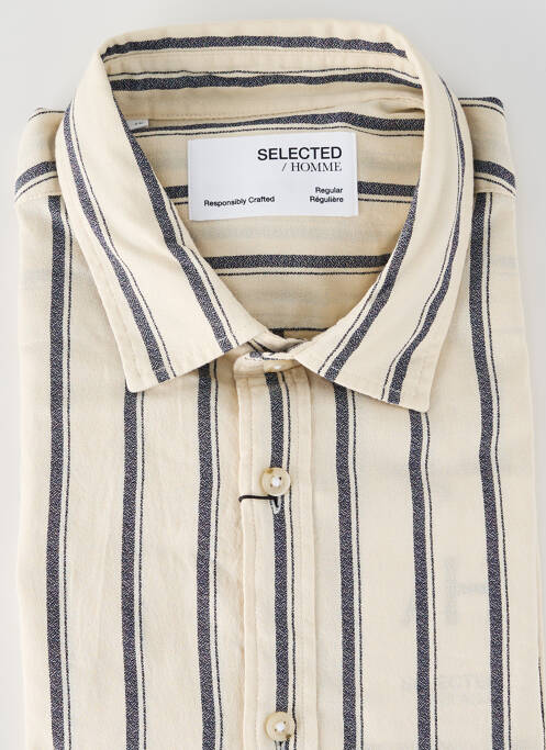 Chemise manches longues beige SELECTED homme
