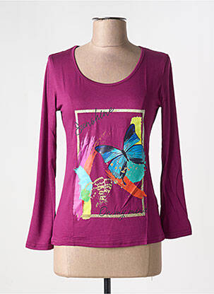 T-shirt aubergine MULTIPLES femme