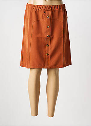Jupe mi-longue marron MULTIPLES femme