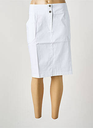 Jupe mi-longue blanc MALOKA femme