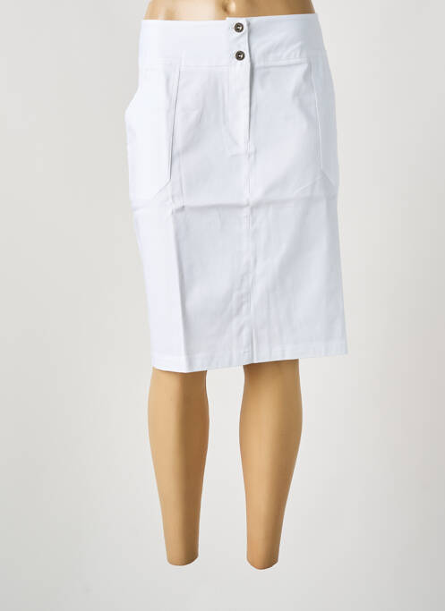 Jupe mi-longue blanc MALOKA femme