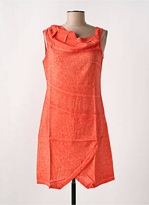 Robe mi-longue orange MALOKA femme