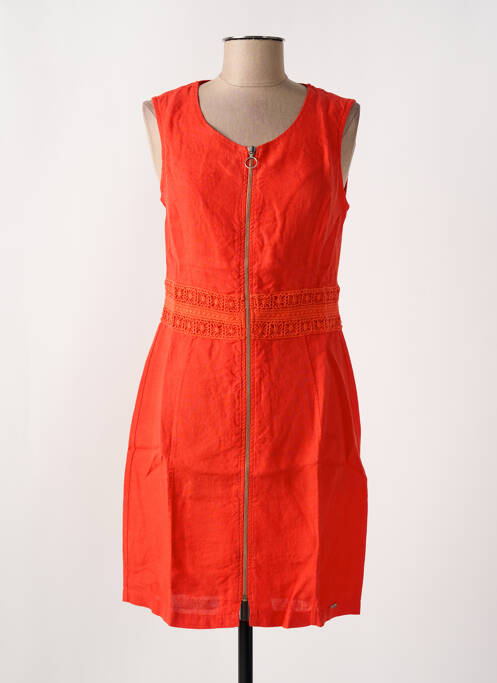 Robe mi-longue orange MALOKA femme