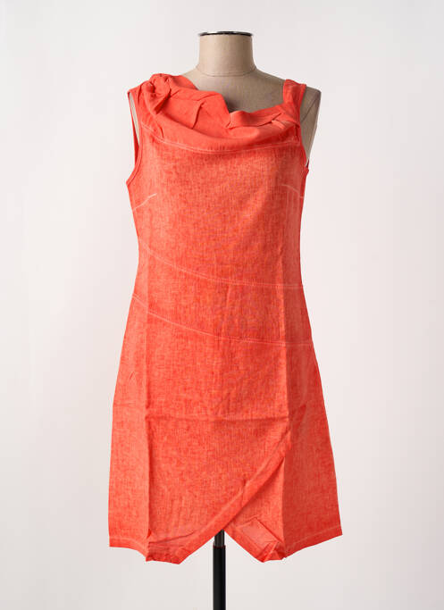 Robe mi-longue orange MALOKA femme