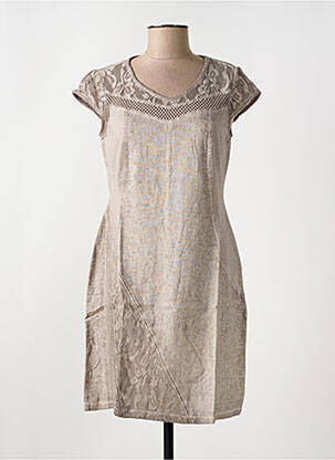 Robe mi-longue beige MALOKA femme