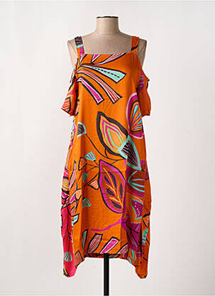 Robe mi-longue orange G!OZE femme