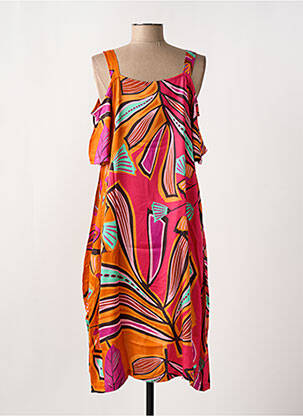 Robe mi-longue orange G!OZE femme