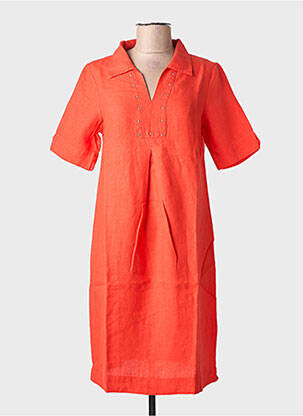 Robe mi-longue orange MALOKA femme