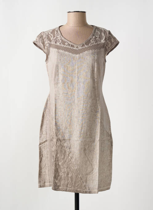 Robe mi-longue beige MALOKA femme