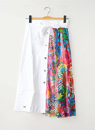 Jupe mi-longue blanc MALOKA femme